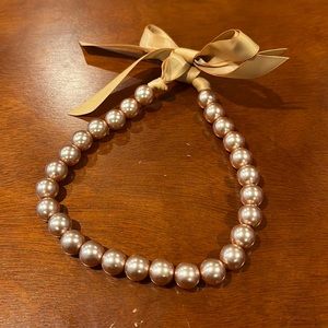 Faux Pearl Necklace w/satin tie closure! NWOT